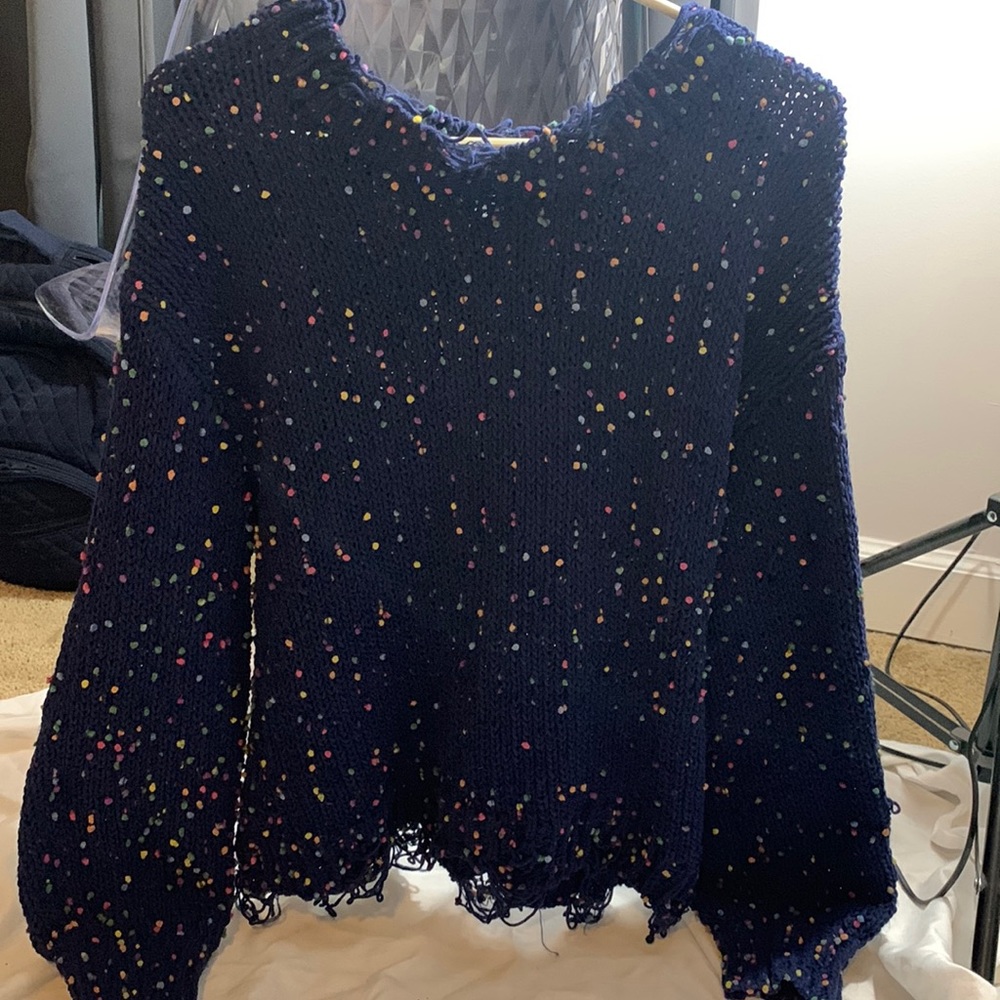 Colorful textured sweater